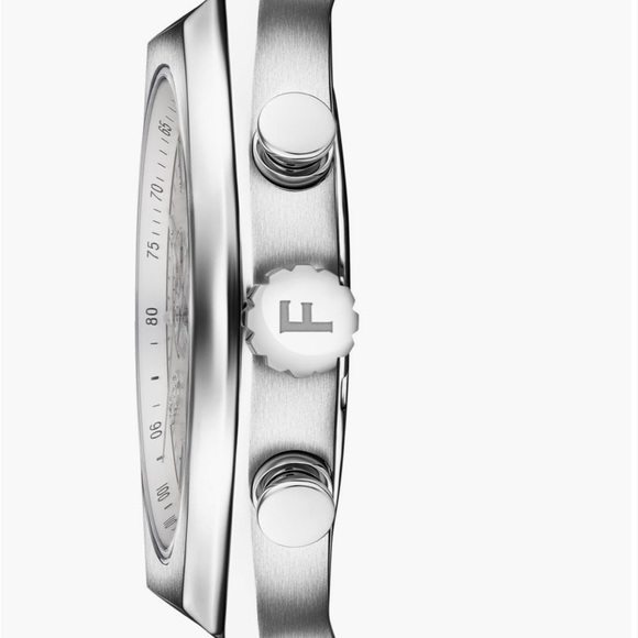 Ferragamo Watch Chronograph Silver with Black Silicone Strap - Picture 3 of 3